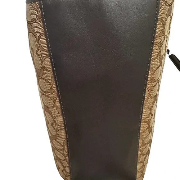 COACH TURNLOCK TOTE IN SIGNATURE JACQUARD BROWN - Picture 7 of 17